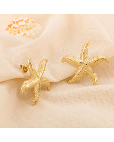Boucles d'oreilles acier inoxydable style plage étoile de mer ALIX doré